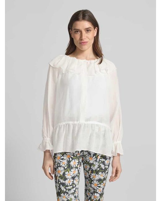 Weekend by Maxmara Natural Regular Fit Bluse Mit Rüschen Modell 'Astro'