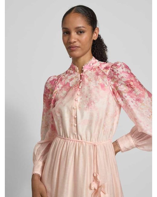 Forever New Pink Tailliertes Freizeitkleid aus Lyocell-Leinen-Mix Modell 'Ashlyn'