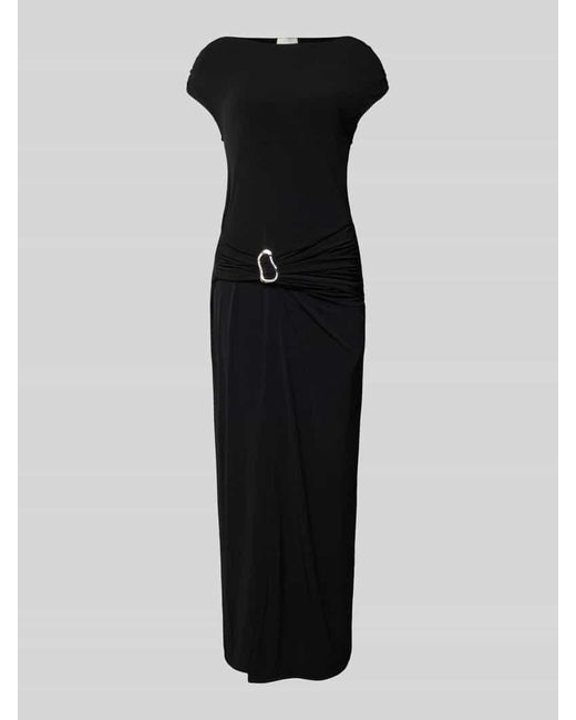 Neo Noir Black Slim Fit Maxikleid mit Zierschnalle Modell 'Minja'