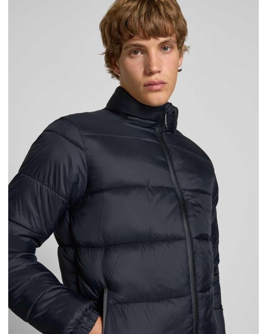 Blend Gewatteerd Jack Met Opstaande Kraag, Model 'Eiden' in het Blue voor heren