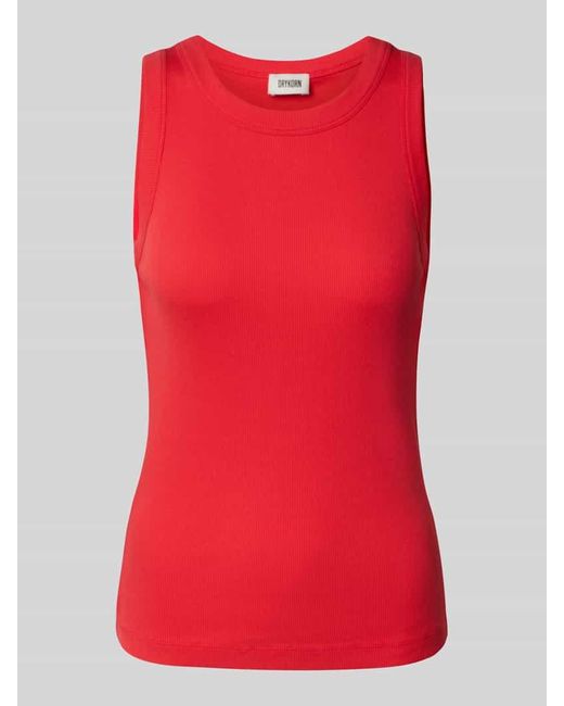 Drykorn Red Tanktop mit gerippten Abschlüssen Modell 'OLINA'