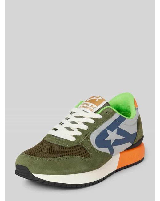 Replay Sneaker im Colour-Blocking-Design Modell 'FIBER' in Green für Herren