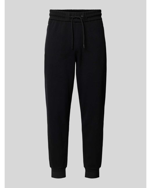 Boss Regular Fit Sweatpants Van Katoenmix, Model 'Lamont' in het Black voor heren