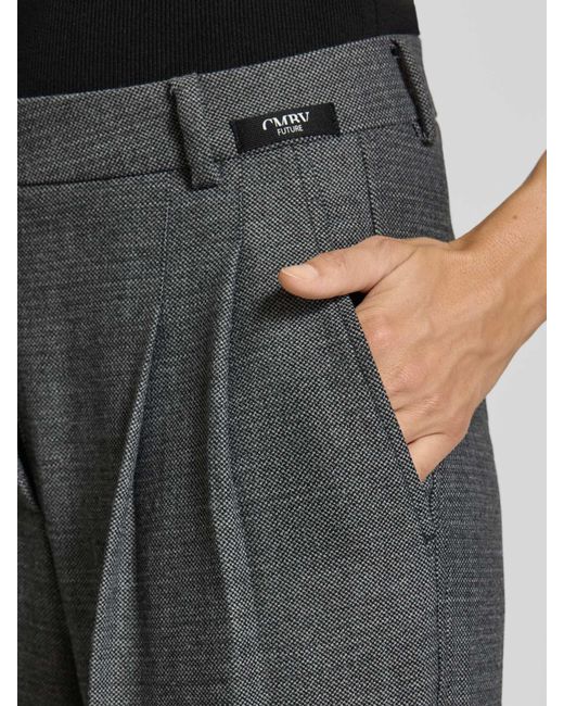 Cambio Regular Fit Stoffen Broek Met Bandplooien, Model 'Emilie' in het Gray