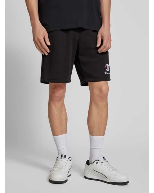 Champion Sweatshorts mit Logo-Stitching und elastischem Bund in Black für Herren