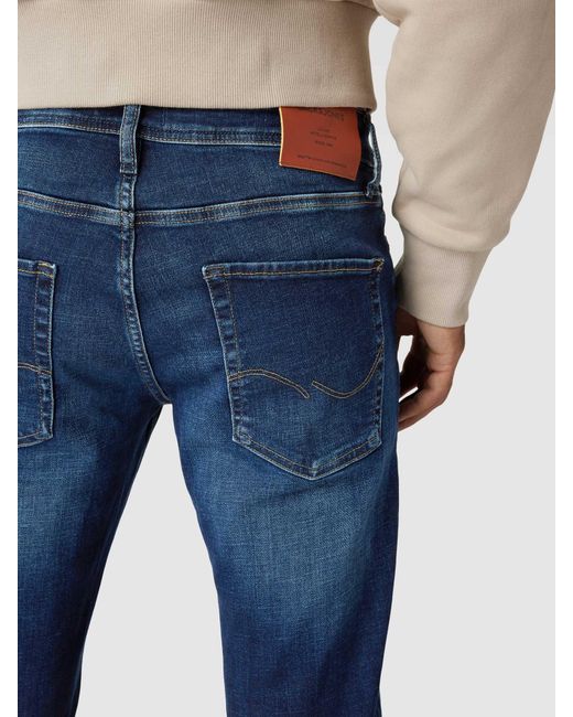 Jack & Jones Regular Fit Jeans mit Knopfverschluss Modell 'CLARK' in Blue für Herren