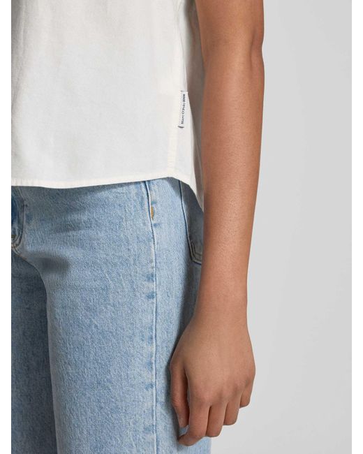 Marc O' Polo Regular Fit Overhemdblouse Met Opstaande Kraag in het White