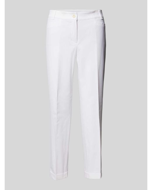 RAFFAELLO ROSSI Regular Fit Stoffen Broek Met Verkort Model in het White