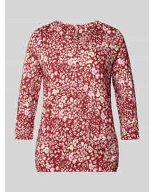 Soya Concept Shirt Met Lange Mouwen Met 3/4-Mouwen Model 'Felicity' in het Red