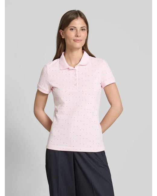 Christian Berg Women Pink Regular Fit Poloshirt mit Strukturmuster