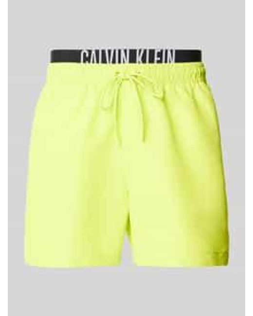Calvin Klein Zwembroek Met Labelprint in het Yellow voor heren