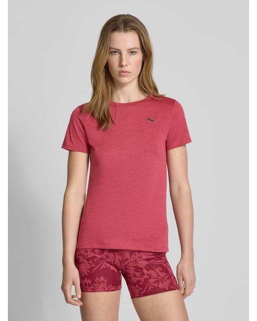 PUMA Pink T-Shirt mit Logo-Print Modell 'ESSENTIAL'