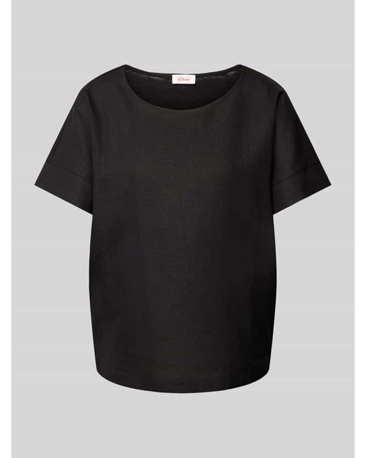S.oliver Black T-Shirt mit Rundhalsausschnitt