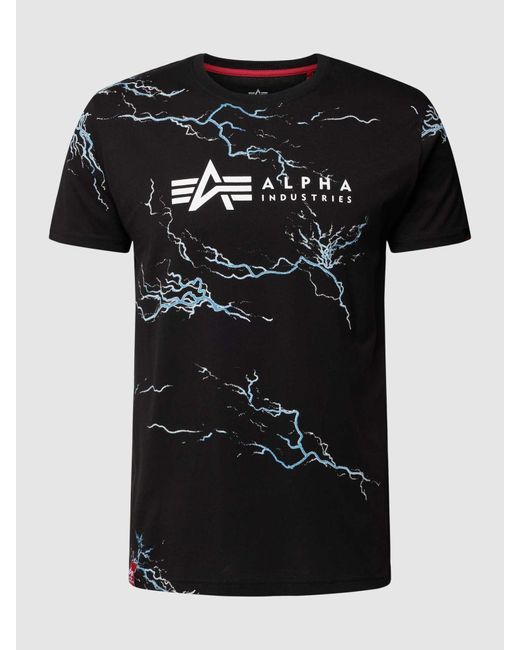 Alpha Industries T-shirt Met Labelprint in het Black voor heren