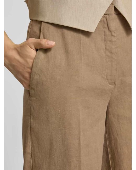 Cambio Natural Relaxed Fit Leinenhose mit Eingrifftaschen