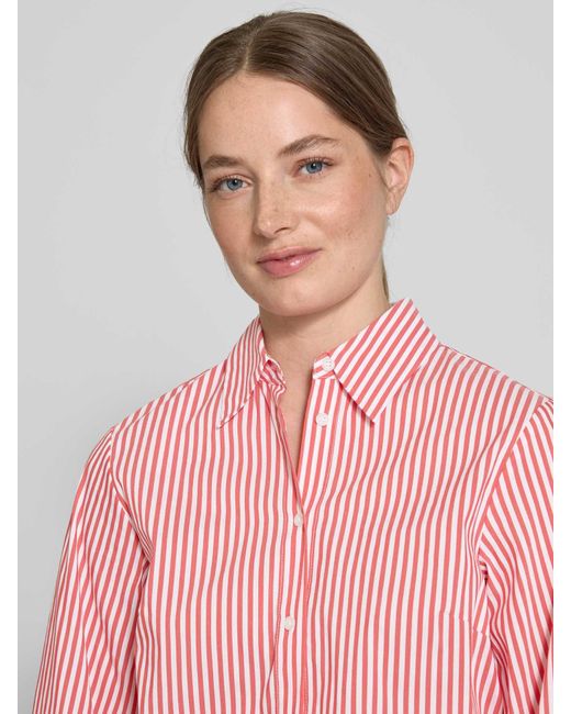 MORE&MORE Regular Fit Overhemdblouse Met Doorknoopsluiting in het Pink