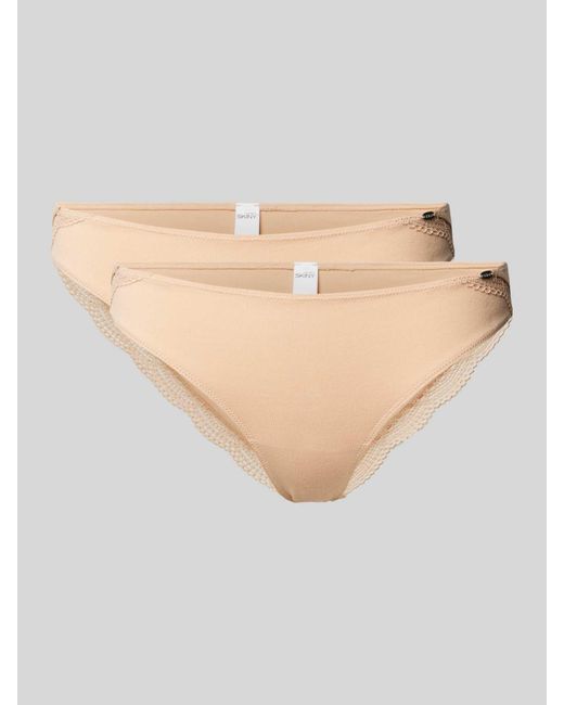 SKINY Slip Met Labeldetail in het Natural
