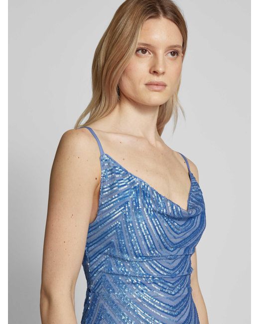 Lipsy Blue Abendkleid mit Paillettenbesatz Modell 'Paige'