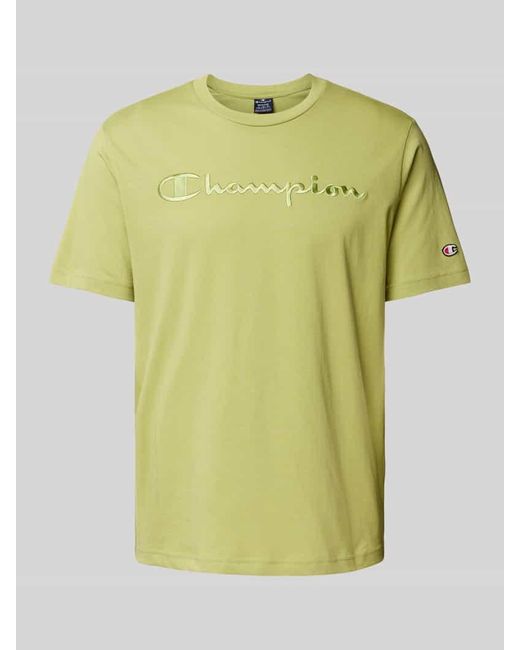 Champion T-Shirt mit Label-Print in Green für Herren