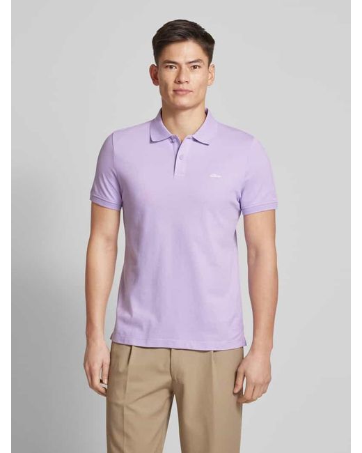 S.oliver Regular Fit Poloshirt Aus Baumwoll-Piqué Mit Label-Stitching in Purple für Herren