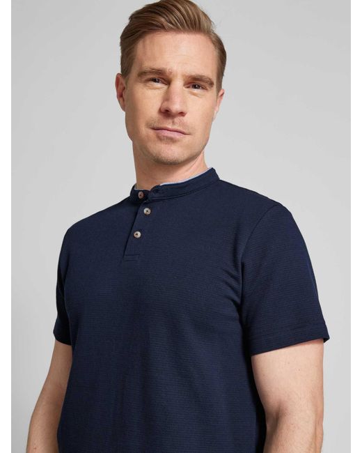 Tom Tailor Regular Fit Poloshirt Met Structuurmotief in het Blue voor heren