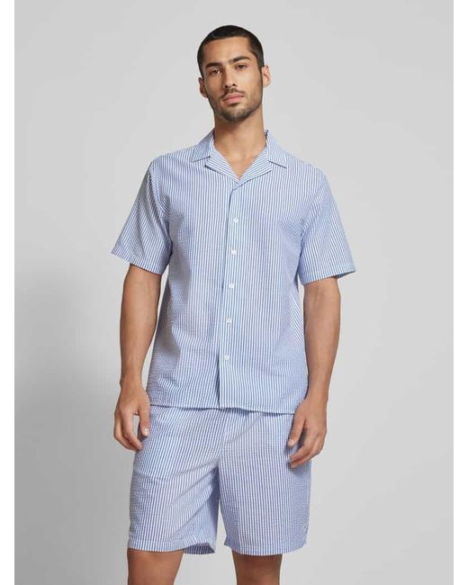 Redefined Rebel Regular Fit Freizeithemd mit Reverskragen Modell 'Jonas' in Blue für Herren