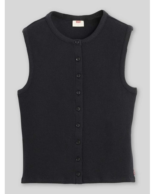 Levi's Top Van Ribtricot Met Knoopsluiting in het Blue