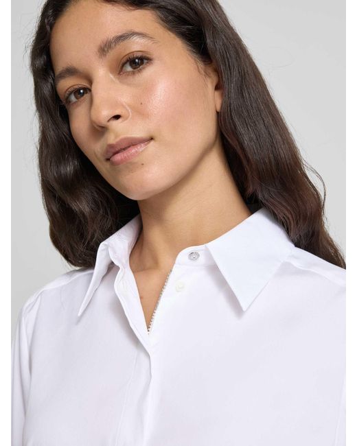 Marc Cain Overhemdblouse Met Blinde Knoopsluiting in het White