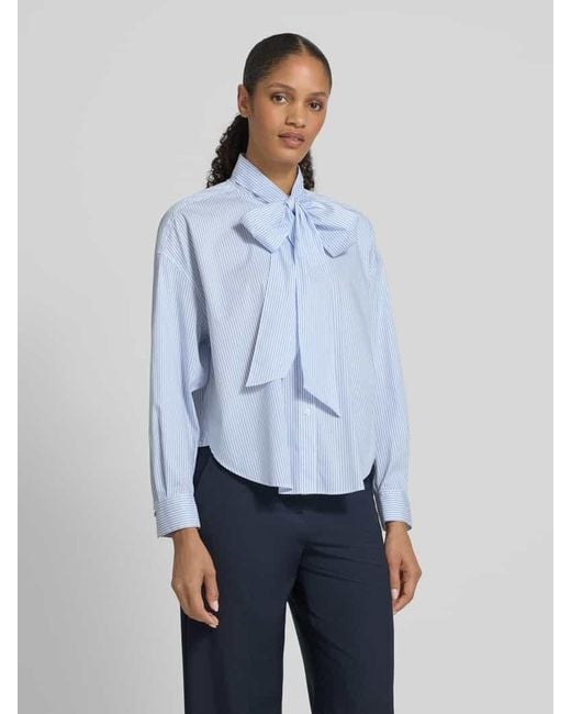 Joop! Blue Regular Fit Schluppenbluse mit Stitching Modell 'BENINA'