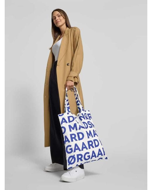 Mads Nørgaard Blue Shopper mit offenem Hauptfach und Tragegriffen