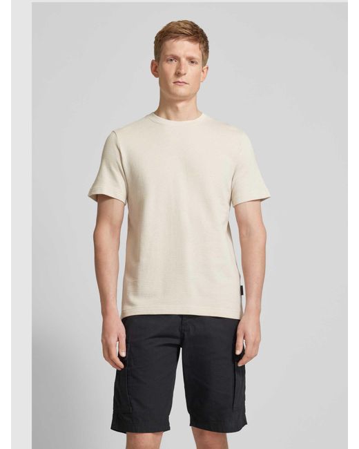Tom Tailor T-Shirt mit Strukturmuster in Natural für Herren