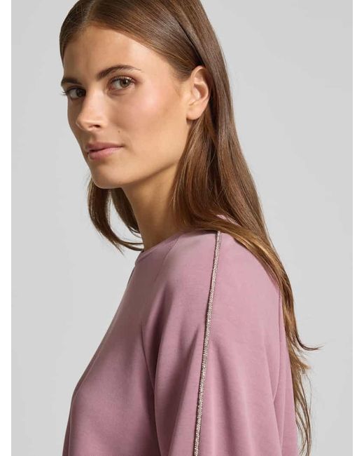 EA7 Pink Sweatshirt mit Kontraststreifen