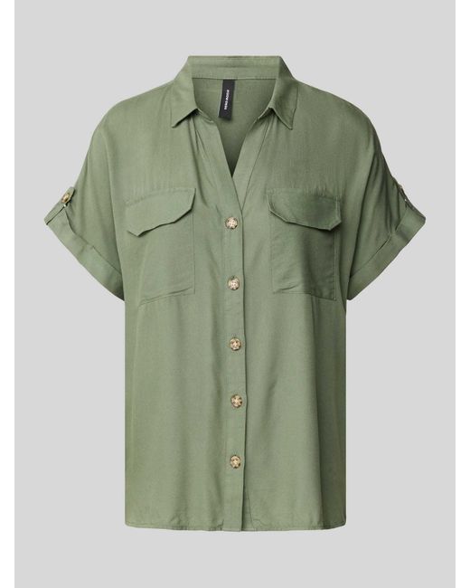 Vero Moda Overhemdblouse Met Knoopsluiting in het Green