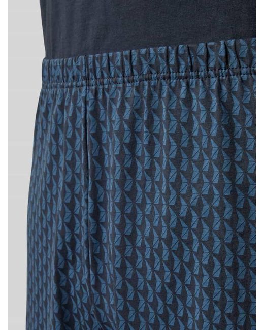 Schiesser Pyjama mit Brusttasche in Blue für Herren