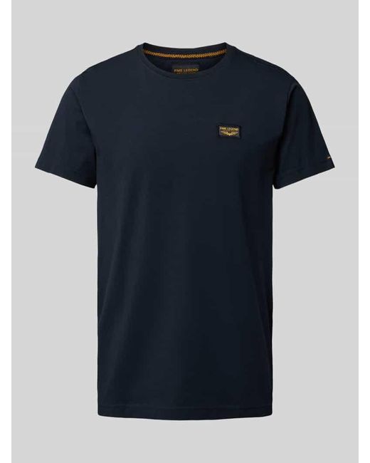 PME LEGEND T-Shirt mit Label-Patches Modell 'GUYVER' in Blue für Herren
