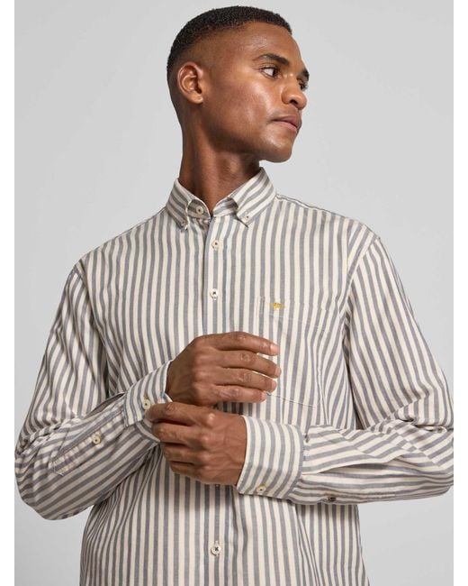 Fynch-Hatton Regular Fit Vrijetijdsoverhemd Met Button-Downkraag in het White voor heren