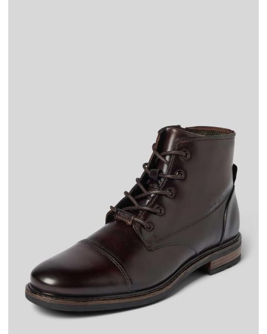 Bugatti Boots Van Leer Met Ritssluiting, Model 'Marcello I' in het Black voor heren