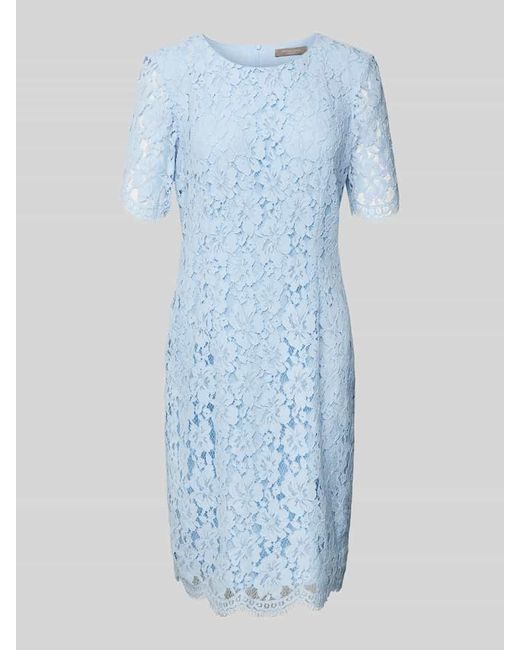 christian berg Blue Knielanges Kleid mit Ausbrenner-Effekt