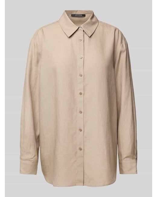 Comma, Natural Regular Fit Bluse aus Lyocell-Mix mit Leinen-Anteil