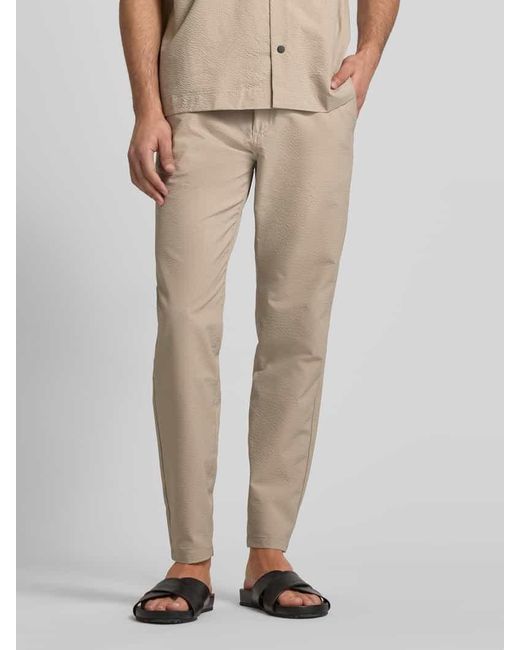 Boss Tapered Fit Chino Mit Strukturmuster in Natural für Herren