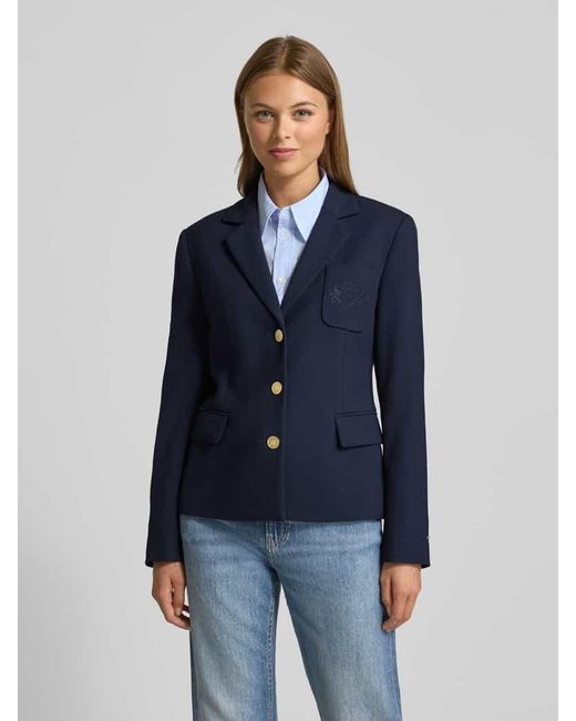 Tommy Hilfiger Blue Shaped Fit Blazer mit Viskose-Anteil Modell 'PUNTO'