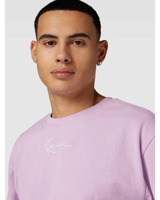 Karlkani T-shirt Met Label- En Motiefprint Aan De Achterkant in het Pink voor heren