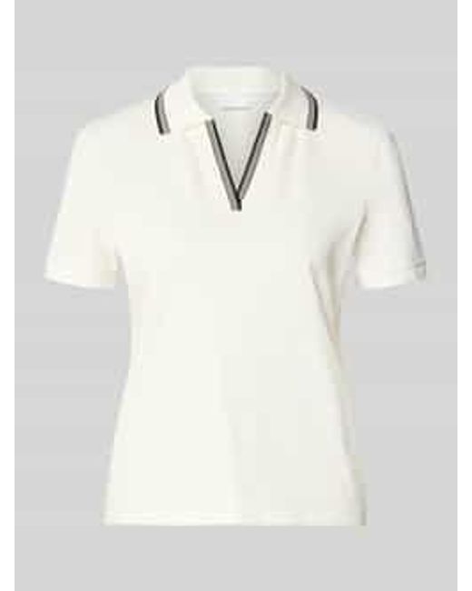 Jake*s Regular Fit Poloshirt Met V-Hals En Contraststrepen in het Natural