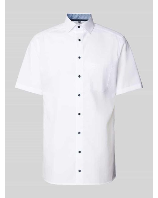 Olymp Modern Fit Business-Hemd mit Brusttasche Modell 'Global' in White für Herren