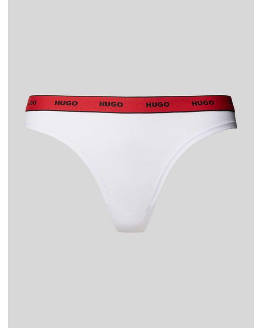 HUGO String Met Elastische Band Met Label in het White