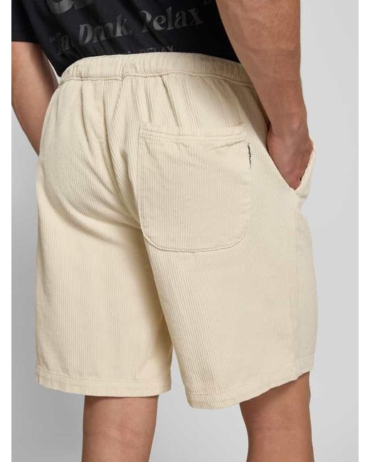 Jack & Jones Regular Fit Shorts aus Cord mit elastischem Bund Modell 'BILL' in Natural für Herren