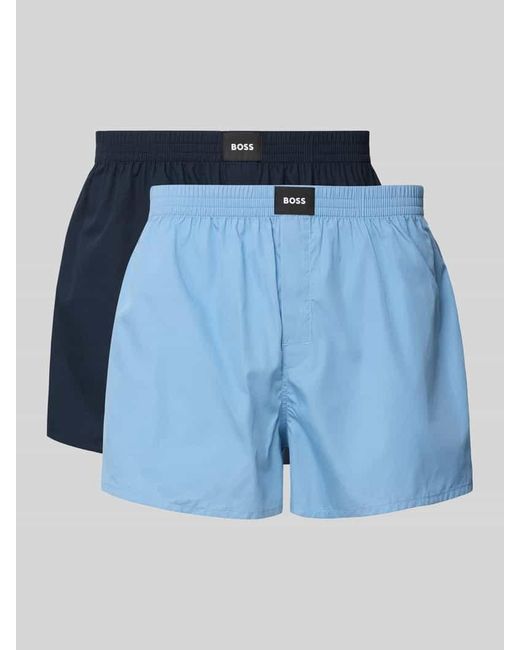 Boss Boxershorts mit Label-Detail im 2er-Pack in Blue für Herren
