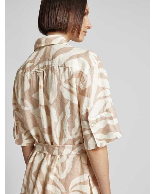 Gant Natural Leinenkleid mit Allover-Muster
