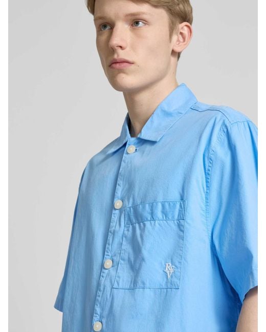 Review Vrijetijdsoverhemd Met Knoopsluiting in het Blue voor heren