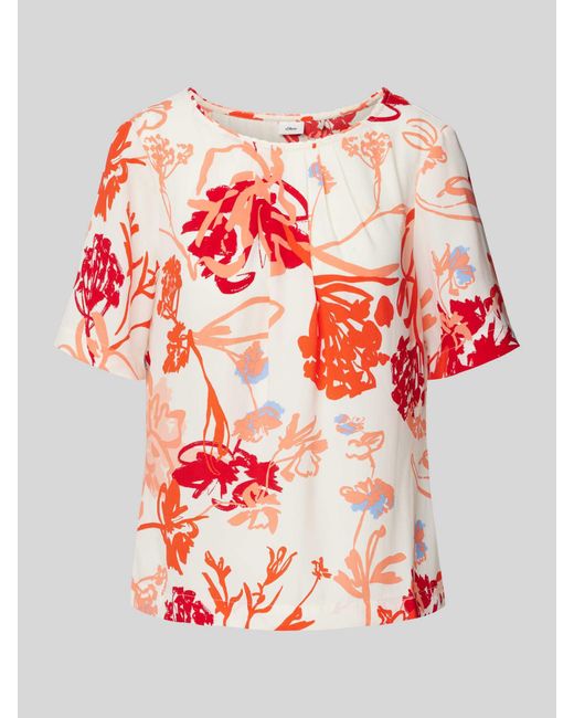S.oliver Blouse Met All-over Print in het Red
